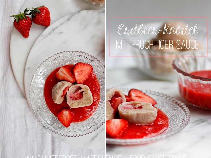 Erdbeer-Quark-Knödel als süßes Hauptgericht
