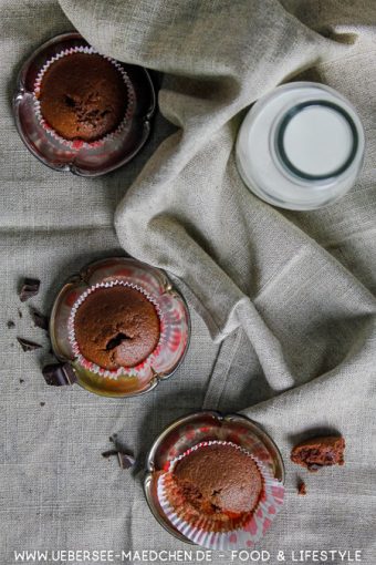 Schoko-Muffins mit viel Eiweiß und Schokoladen-Kern wenn Eiweiß übrig ist Rezept von ÜberSee-Mädchen