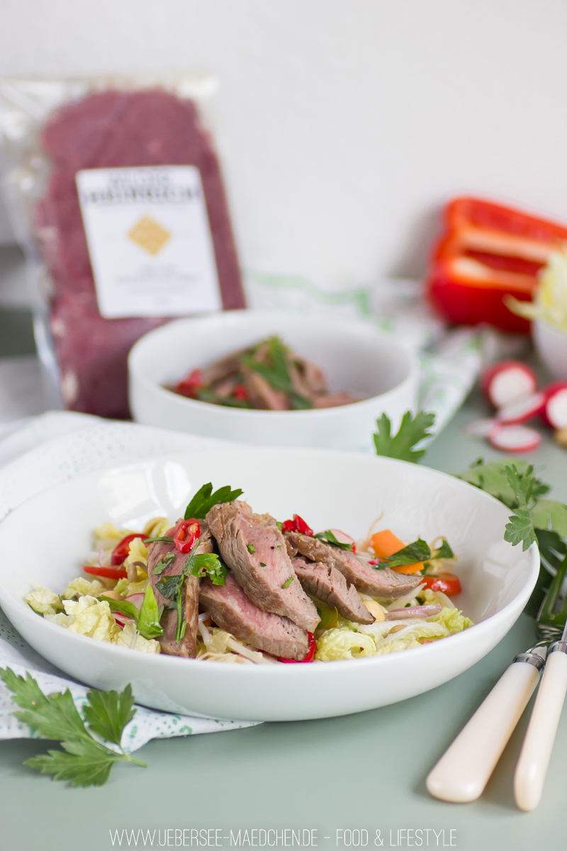 Rezept für Asia-Salat mit Rindfleisch und lecker Dressing