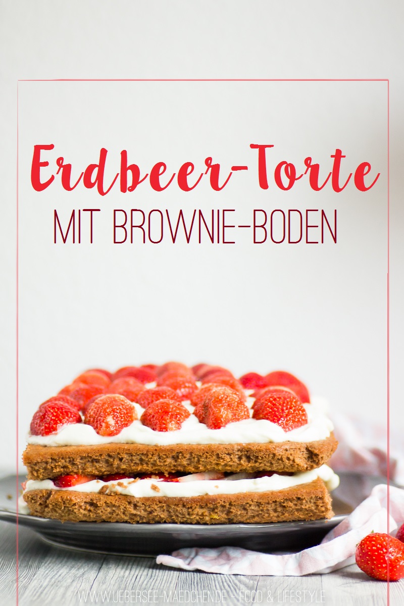 Rezept für Erdbeer-Torte mit Brownie-Boden