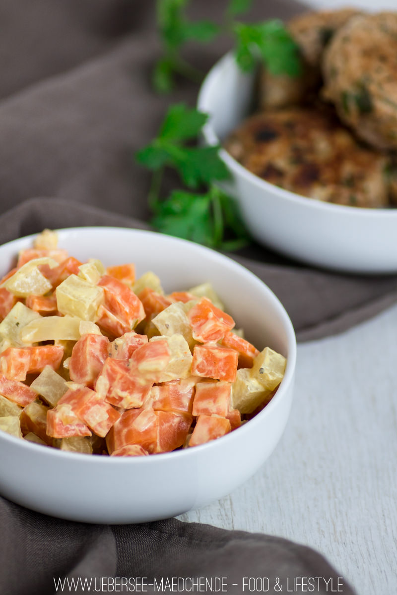 Kohlrabi-Möhren-Gemüse mit Frikadellen - ÜberSee-Mädchen Kohlrabi-Möhren-Gemüse mit Frikadellen - ÜberSee-Mädchen