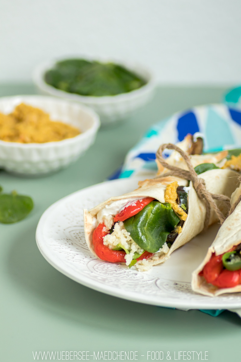 Antipasti-Wraps mit Gemüse Hummus und Couscous Rezept für Mittagspause ÜberSee-Mädchen Foodblog vom Bodensee Überlingen