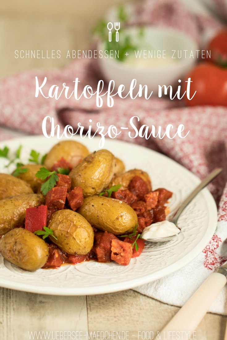 Kartoffeln mit Chorizo-Paprika-Sauce schnelles Abendessen von ÜberSee-Mädchen Foodblog vom Bodensee Überlingen