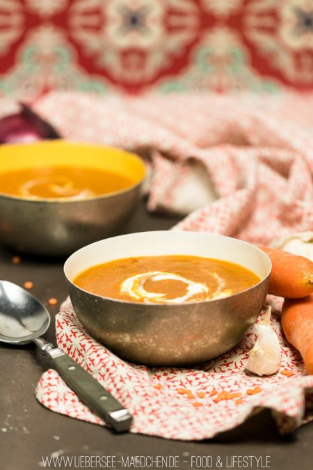 Türkische Linsensuppe mit Möhre Karotte und roten Linsen einfach vegetarisch Suppe kochen Rezept von ÜberSee-Mädchen Foodblog vom Bodensee Überlingen