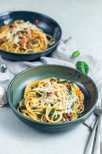Spaghetti Don Hensslerino mit Pancetta Spinat Sahne Rezept