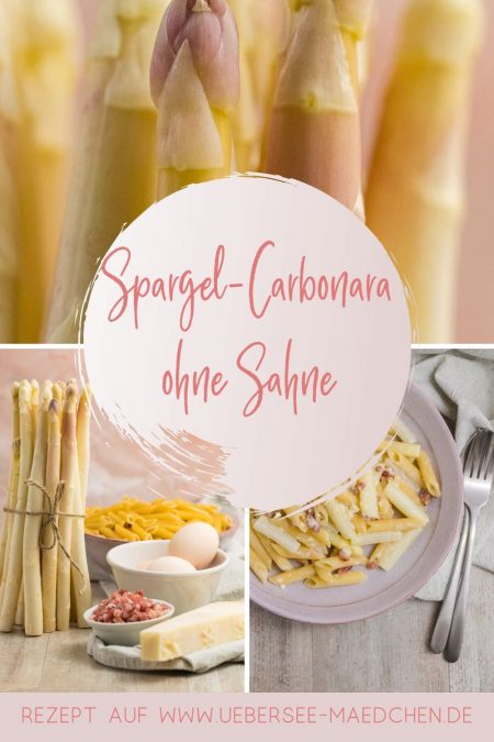 Rezept für Pasta mit Spargel-Carbonara original italienisch ohne Sahne von ÜberSee-Mädchen