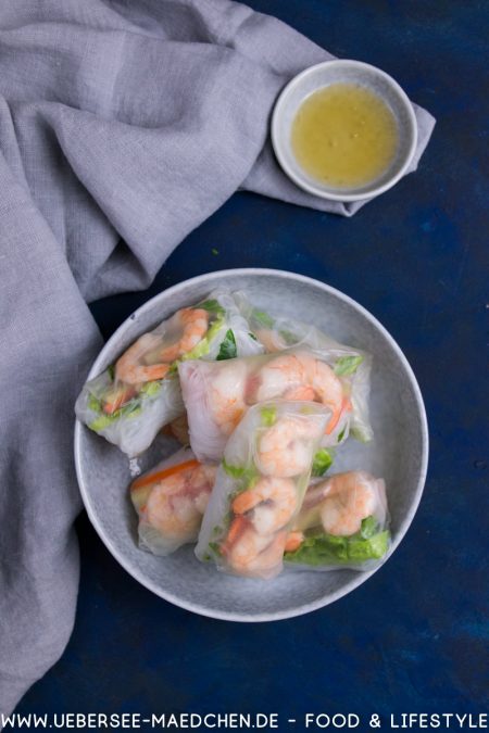 Summer rolls wie in Vietnam mit Garnele Gemüse Fischsaucen-Dip Rezept von ÜberSee-Mädchen der Foodblog vom Bodensee
