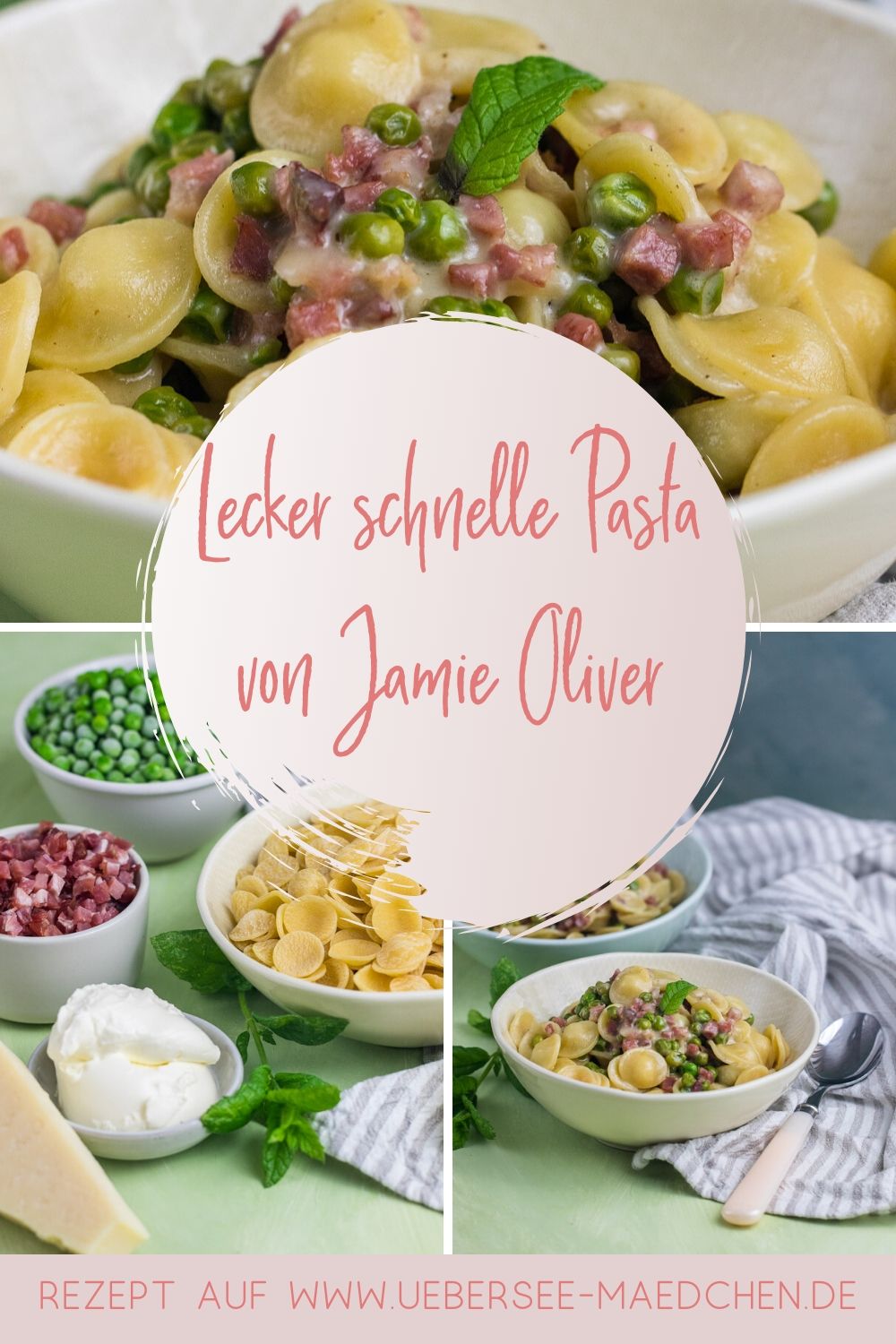 Pasta mit Parmesan, Speck & Erbsen á la Jamie Oliver ÜberSeeMädchen
