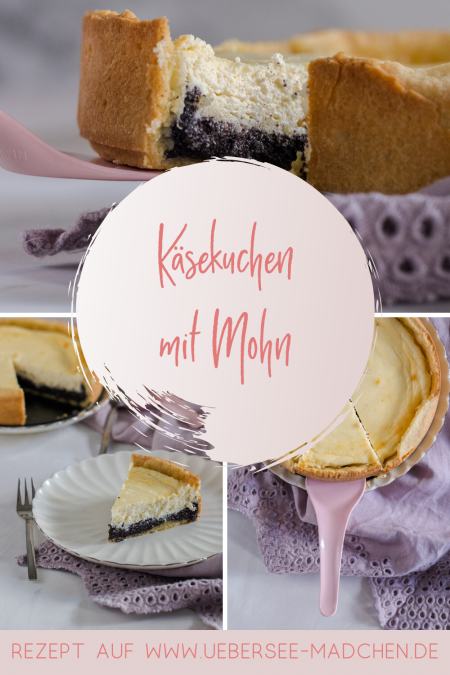 Mohn-Käsekuchen wie im Café mit Mürbeteig Mohnmasse Quark-Schmand-Creme Rezept von ÜberSee-Mädchen Foodblog vom Bodensee