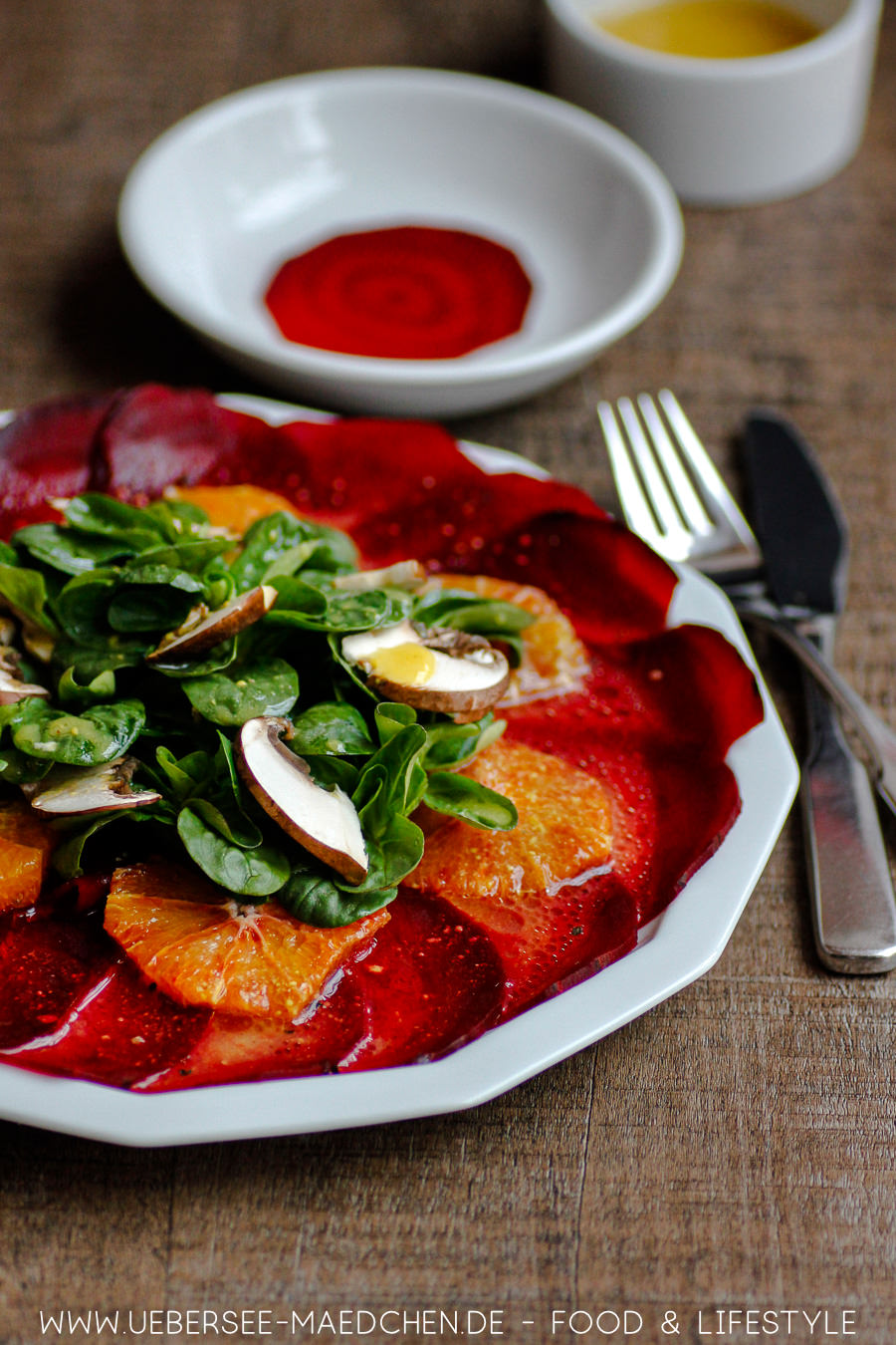 Rote-Bete-Carpaccio mit Orangen-Salat - ÜberSee-Mädchen Rote-Bete-Carpaccio mit Orangen-Salat - ÜberSee-Mädchen