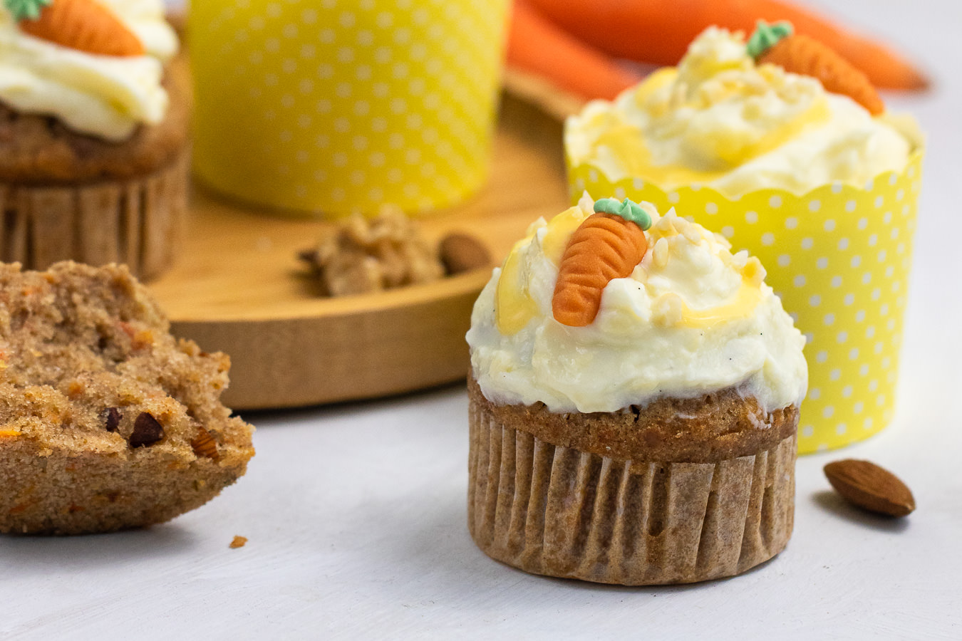 Karotten Muffins Mit Frischkase Frosting Ubersee Madchen 