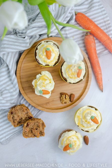 Karotten-Muffins mit Frischkäse-Frosting sind ideal zu Ostern Rezept