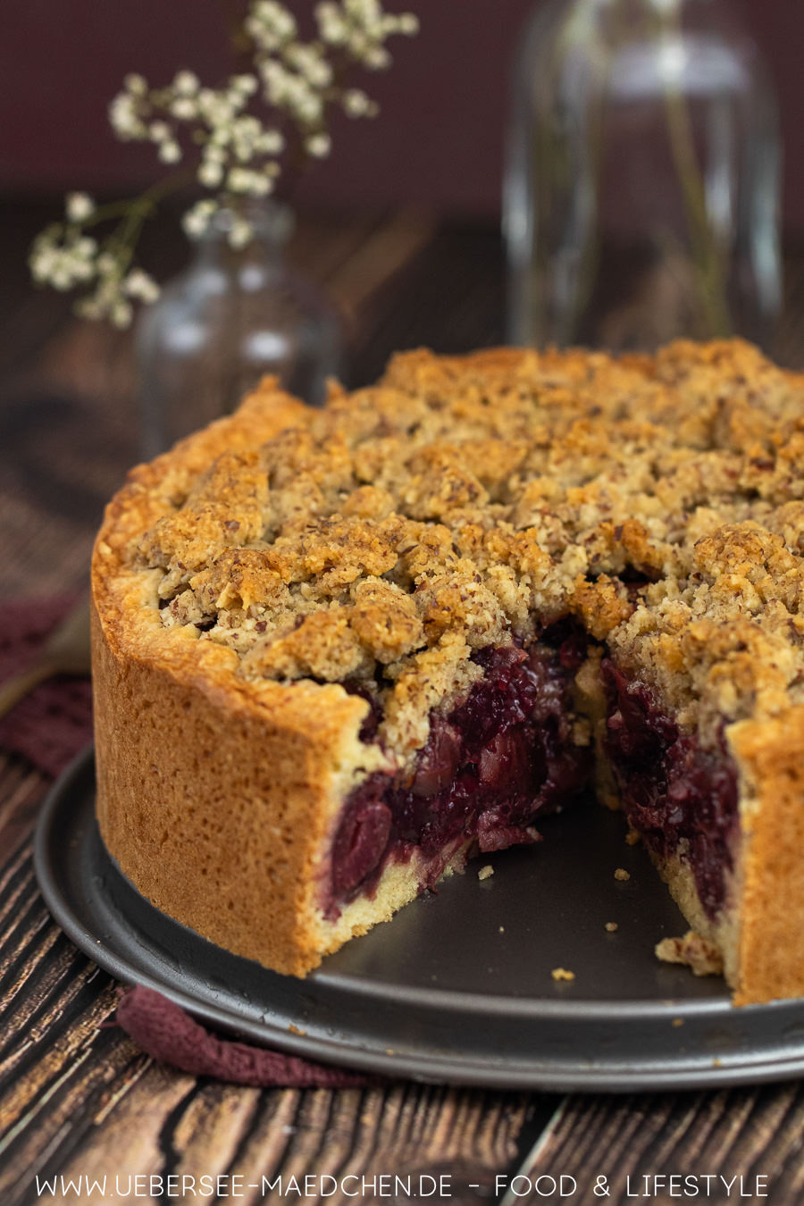 Richtig guter Kirschkuchen mit Nuss-Streuseln - ÜberSee-Mädchen Richtig guter Kirschkuchen mit Nuss-Streuseln - ÜberSee-Mädchen