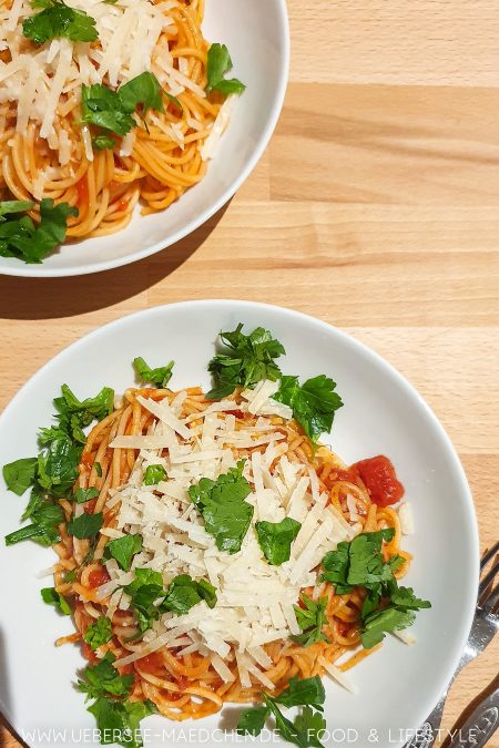 Pasta arrabiata nach Jamie Olivers Wohlfühlküche