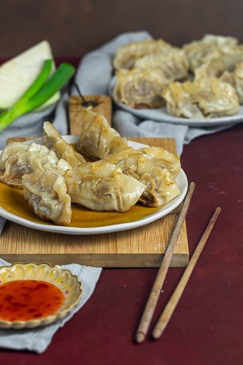 Gyoza Dumplings Teigtaschen selbstgemacht mit Hack Kohl Rezept von ÜberSee-Mädchen Foodblog vom Bodensee