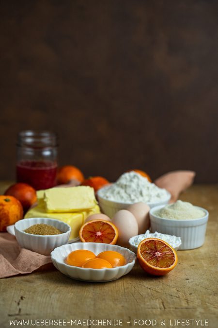 Zutaten für fruchtige Tarte mit Orangen Rezept mit Mürbeteig