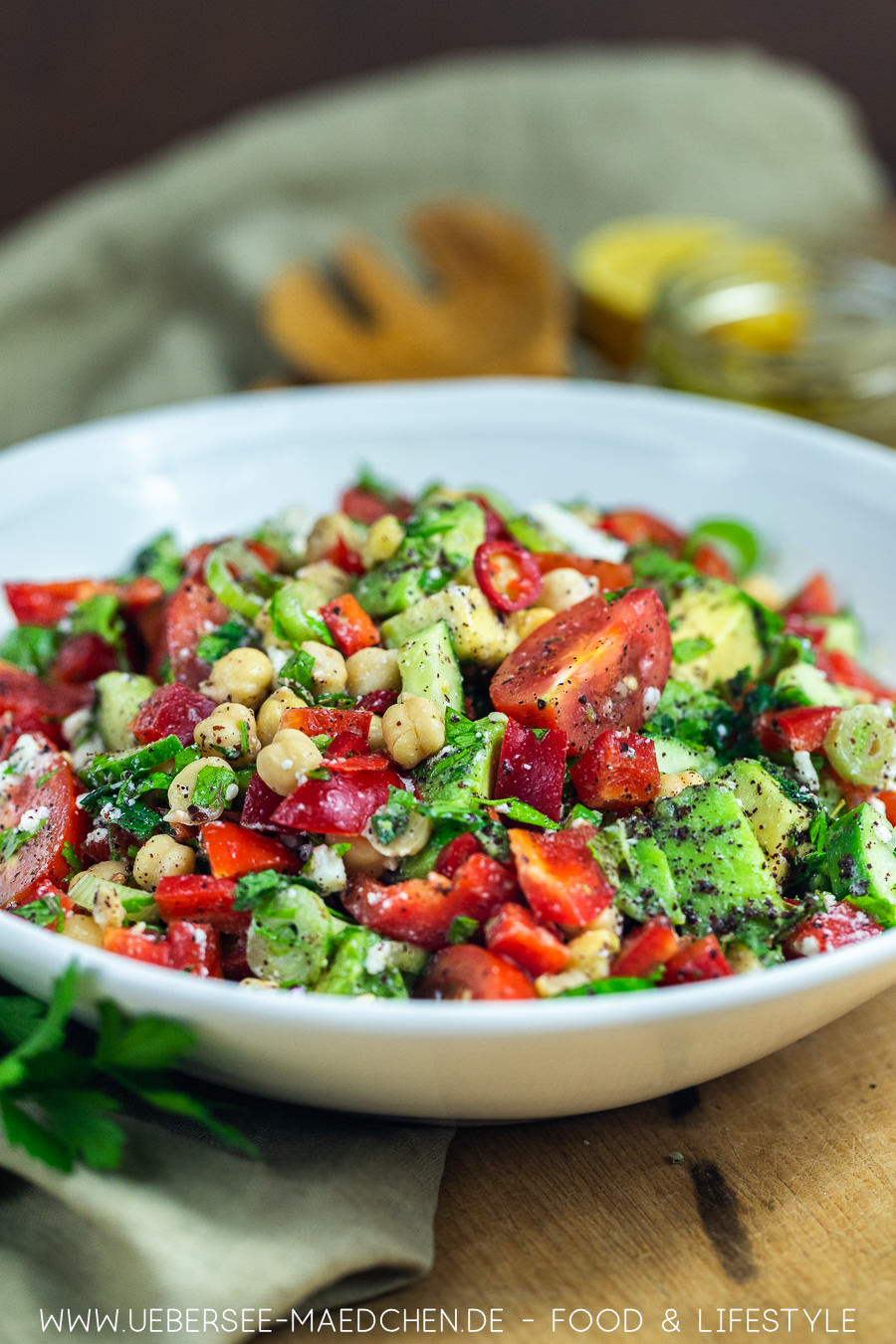 Kichererbsen Salat mit Avocado &amp; Feta: Einfach schnell lecker