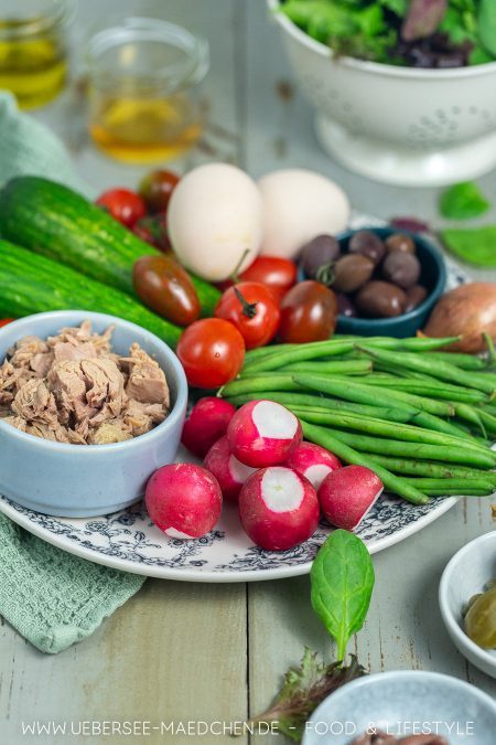 Zutaten für Nizza Salat mit Thunfisch und Bohnen