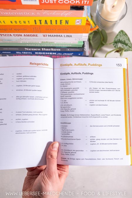 Besonderes Layout des Kochbuchs "Kochen und Backen lernen nach Grundrezepten"