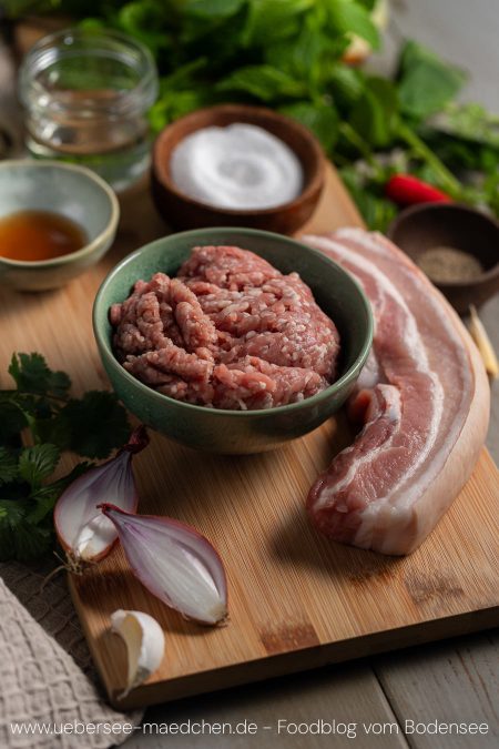 Zutaten für das vietnamesische Nationalgericht Bun cha Rezept