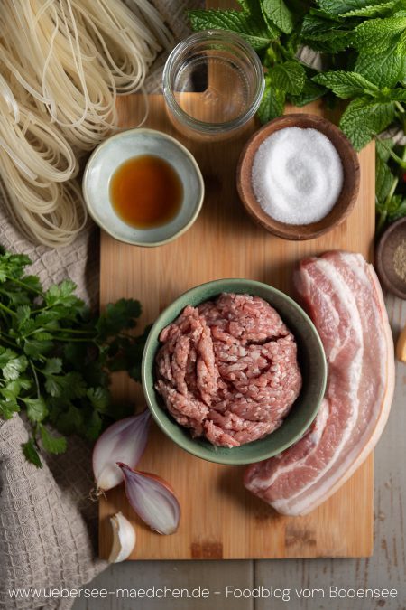 Zutaten für Bun cha wie in Vietnam