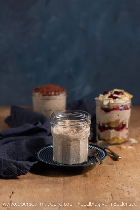 Drei Gläser mit Overnight Oats Rezept von Jamie Oliver
