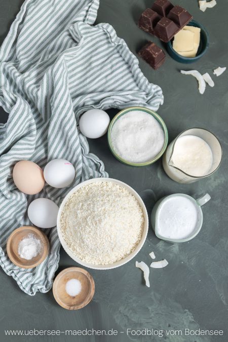 Zutaten für Kokoskuchen saftig ohne Mehl