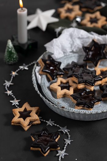 Zimtplätzchen mit Zwetschgenmus Pflaumenmus Rezept für Weihnachten